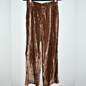 Cider small velour wide leg pants.